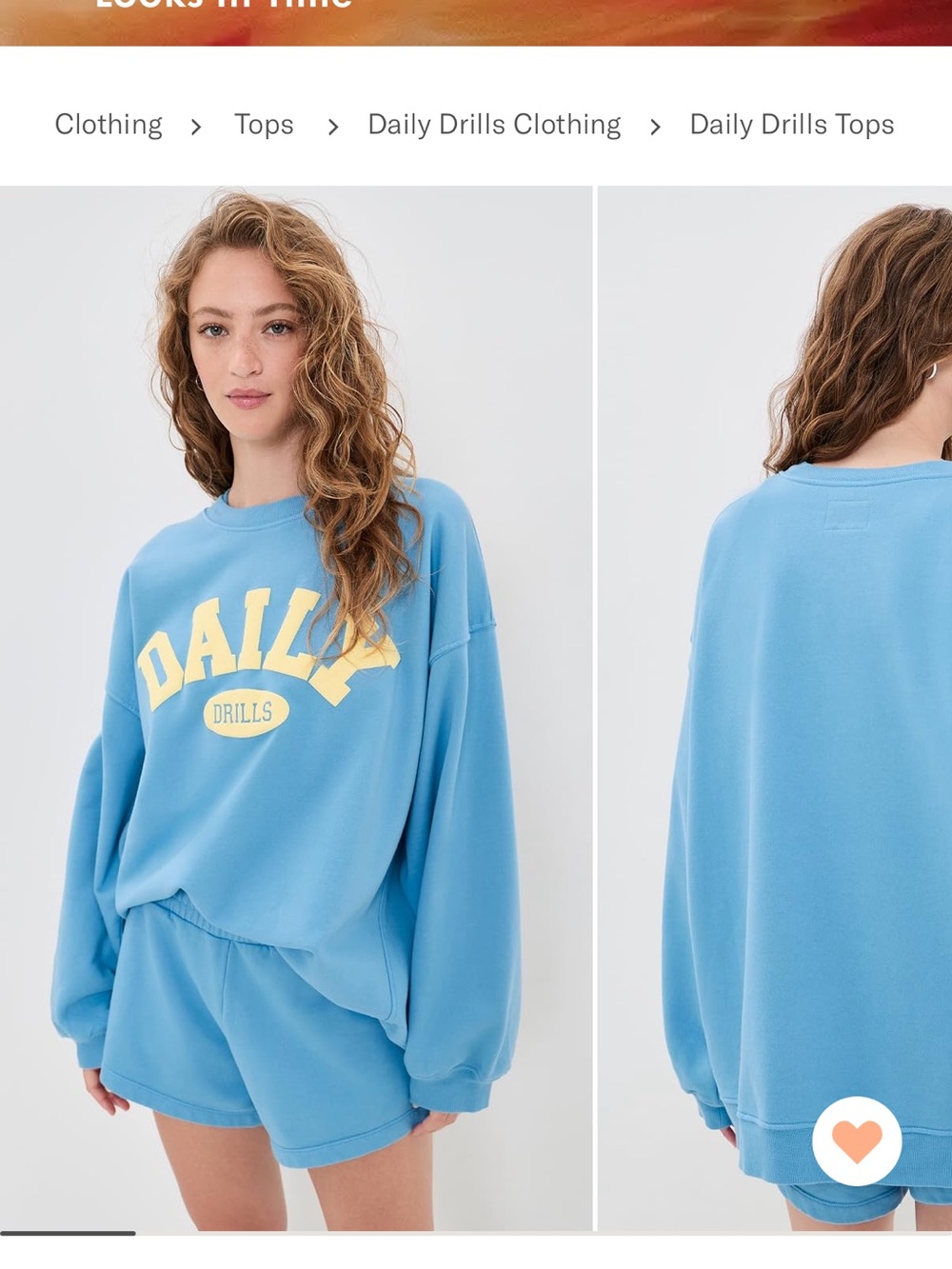 NWT Daily Drills Malibu/Lemonade Crewneck - M/L